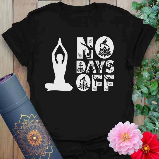 Classic black cotton yoga t-shirt showcasing bold yoga motivation quote perfect for soulful movement and heart-centered discipline.