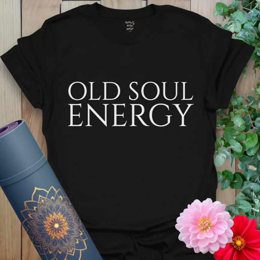 Classic black cotton t-shirt with white text design for vintage vibes and soulful edge.