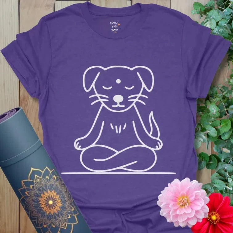 Fun dog yoga shirt for mindful movement and pet lovers.