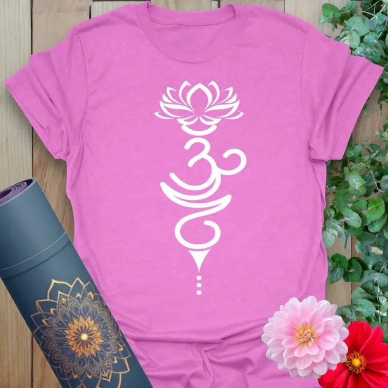 Purple Breathe Symbol T-Shirt with sacred symbol and soft cotton feel
