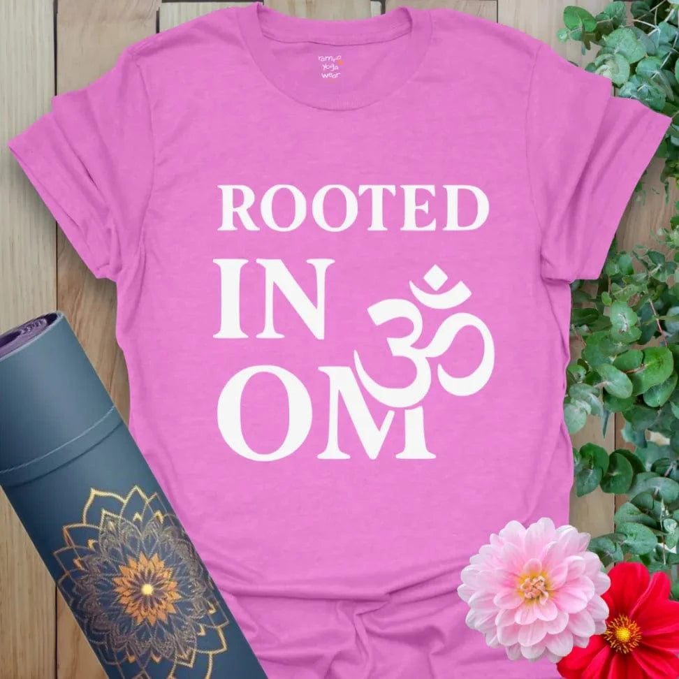 Purple Earth & OM T-Shirt featuring inspiring OM message in bold design