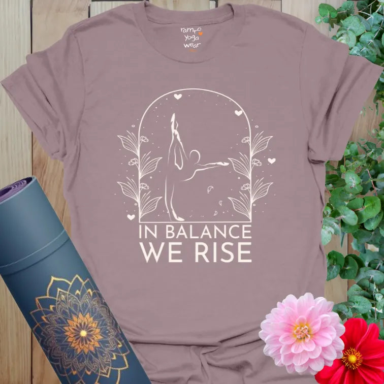 Paragon (mauve) tee featuring an elegant yoga design in white. Feminine, centered, and soul-aligned.