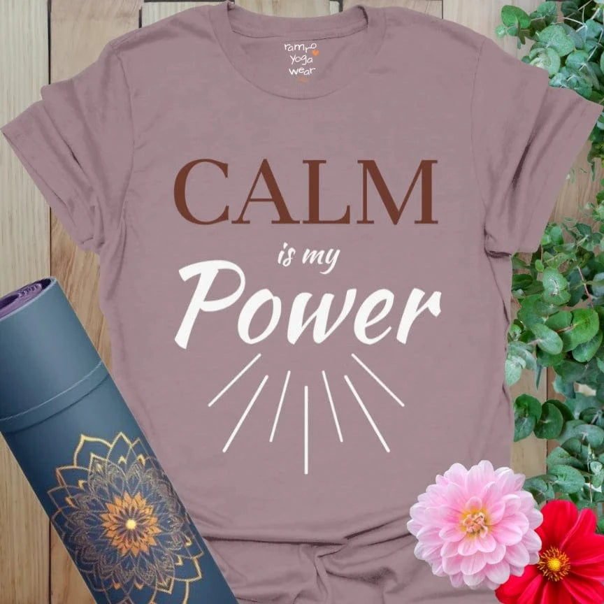 Paragon-colored My Power Tee with radiant sun lines and confident script. A wearable mantra for inner strength and quiet power.