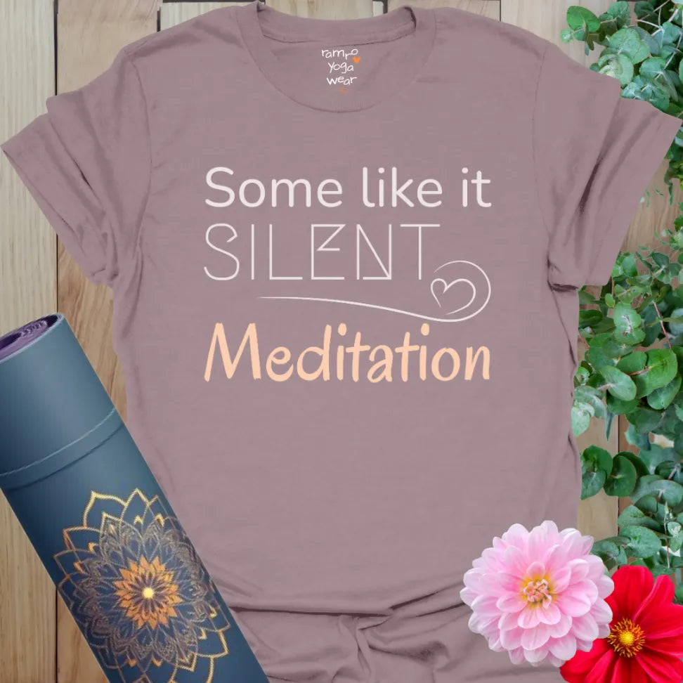Paragon Silent T-Shirt with “Some Like It Silent” slogan. A soft, mindful meditation tee for peaceful personalities.
