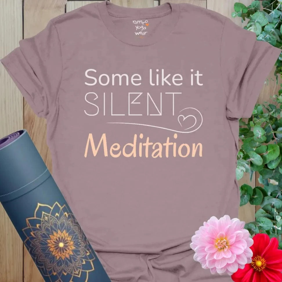 Paragon Silent T-Shirt with “Some Like It Silent” slogan. A soft, mindful meditation tee for peaceful personalities.
