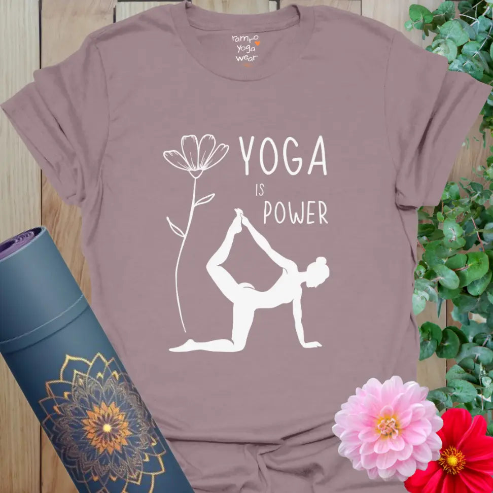 Paragon Soft Power T-Shirt featuring silhouette in Dancer’s Pose with flower illustration.