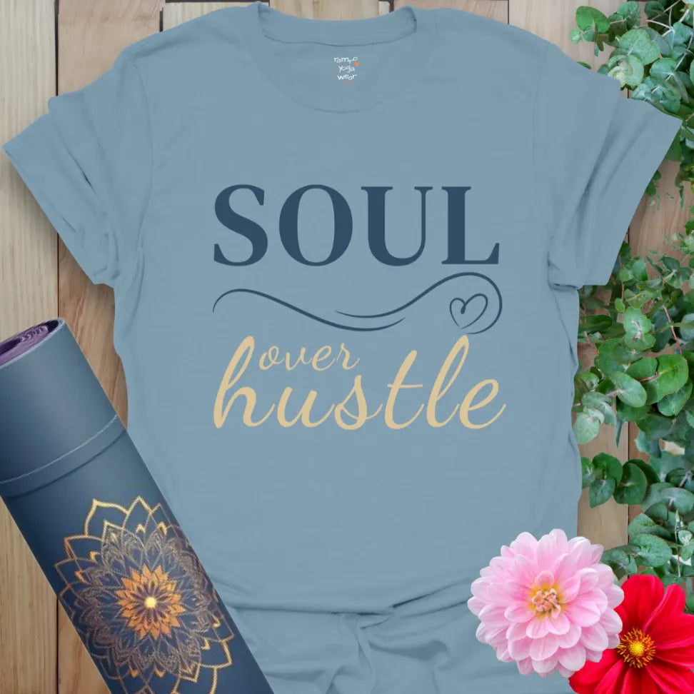 Stone Blue Still Soul T-Shirt with quiet strength and peaceful design. A mindful gift tee for soul-led movement.