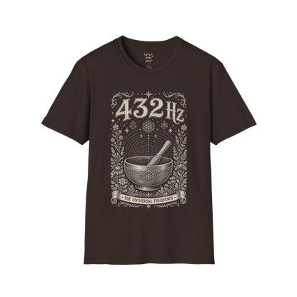 432 Hz singing bowl sound wave sacred geometry engraving design — Dark Sacred Stillness collection by Ramro Yoga Wear in Dark Chocolate.