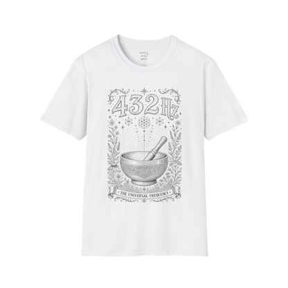 432 Hz singing bowl sound wave sacred geometry engraving design — Dark Sacred Stillness collection by Ramro Yoga Wear