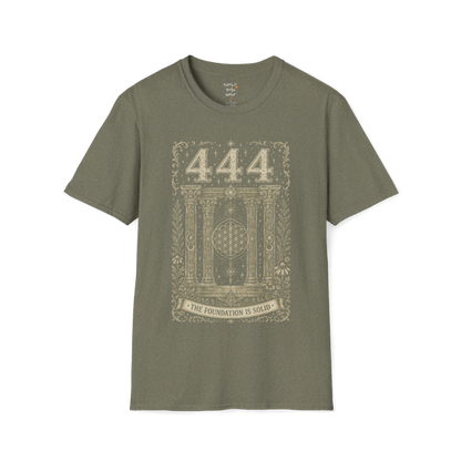 444 sacred pillars temple Flower of Life botanical engraving design — Dark Sacred Stillness collection by Ramro Yoga Wear