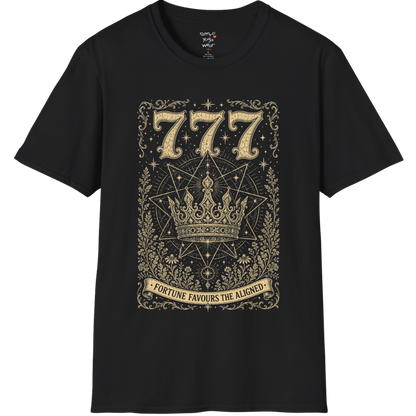 777 celestial crown sacred geometry star mandala engraving design — Dark Sacred Stillness collection by Ramro Yoga Wear in black.