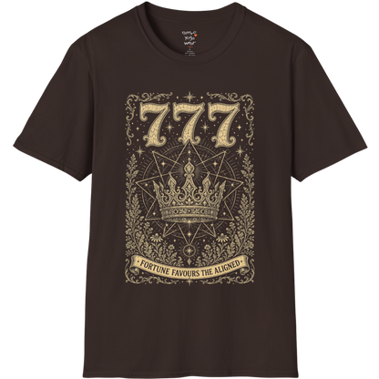 777 celestial crown sacred geometry star mandala engraving design — Dark Sacred Stillness collection by Ramro Yoga Wear in Dark Chocolate.