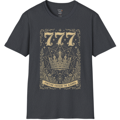777 celestial crown sacred geometry star mandala engraving design — Dark Sacred Stillness collection by Ramro Yoga Wear in Dark Heather Grey