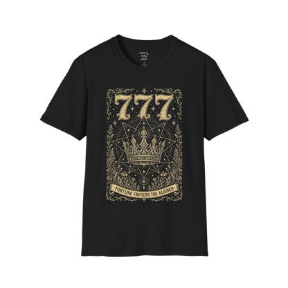 777 celestial crown sacred geometry star mandala engraving design — Dark Sacred Stillness collection by Ramro Yoga Wear in black.