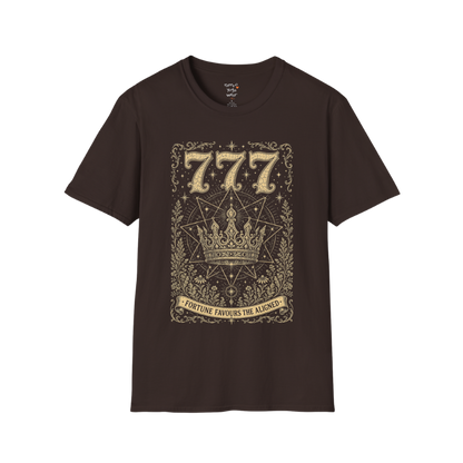 777 celestial crown sacred geometry star mandala engraving design — Dark Sacred Stillness collection by Ramro Yoga Wear in Dark Chocolate.