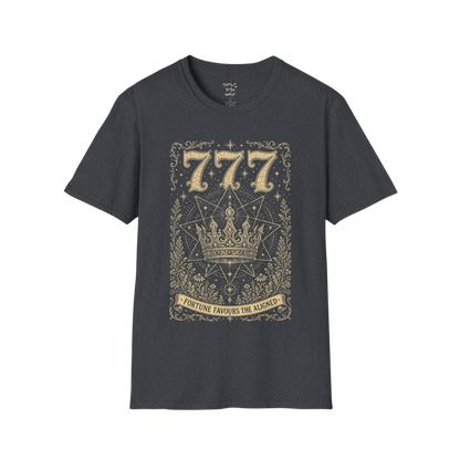 777 celestial crown sacred geometry star mandala engraving design — Dark Sacred Stillness collection by Ramro Yoga Wear in Dark Heather Grey