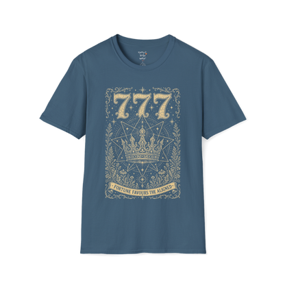 777 celestial crown sacred geometry star mandala engraving design — Dark Sacred Stillness collection by Ramro Yoga Wear in Indigo Blue