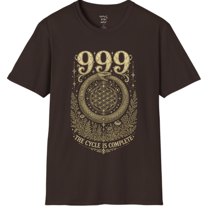 999 ouroboros serpent Flower of Life botanical engraving design — Dark Sacred Stillness collection by Ramro Yoga Wear in Dark Chocolate.