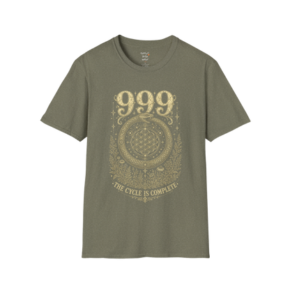 999 ouroboros serpent Flower of Life botanical engraving design — Dark Sacred Stillness collection by Ramro Yoga Wear in Heather Military Green.