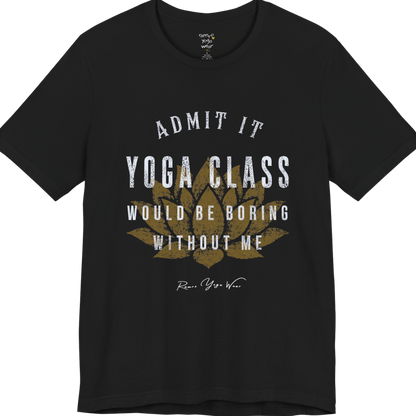 Bold distressed lotus yoga slogan tee in Black — Funny Yoga Shirts collection by Ramro Yoga Wear