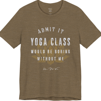 Bold distressed lotus yoga slogan tee in Heather Olive — Funny Yoga Shirts collection by Ramro Yoga Wear