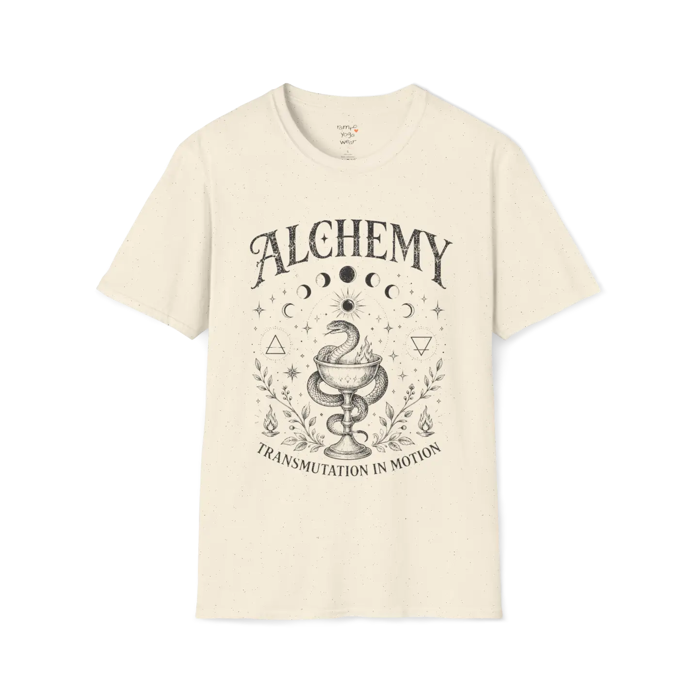 Natural Alchemy T-Shirt with vintage celestial artwork inspired by transformation, mindfulness, and spiritual energy.