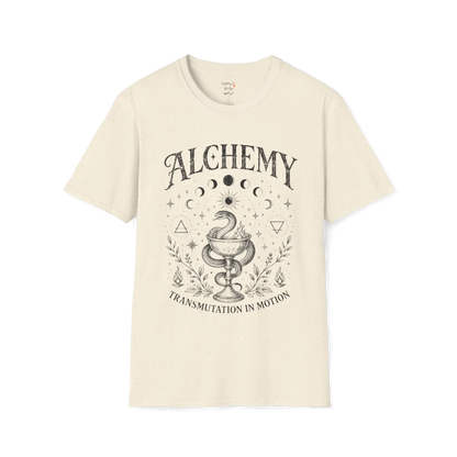 Natural Alchemy T-Shirt with vintage celestial artwork inspired by transformation, mindfulness, and spiritual energy.