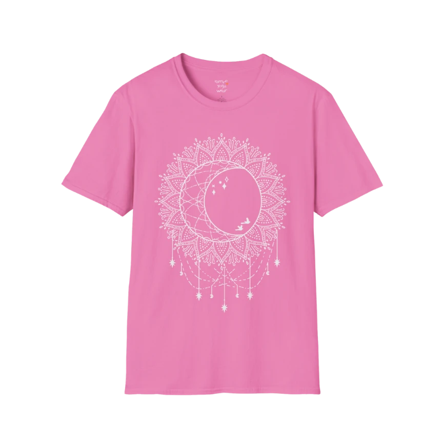 Boho sun and moon mandala design with crescent moon detail — The Vault collection by Ramro Yoga Wear — Azalea