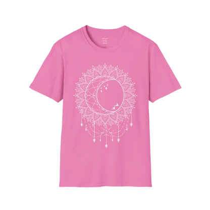 Boho sun and moon mandala design with crescent moon detail — The Vault collection by Ramro Yoga Wear — Azalea