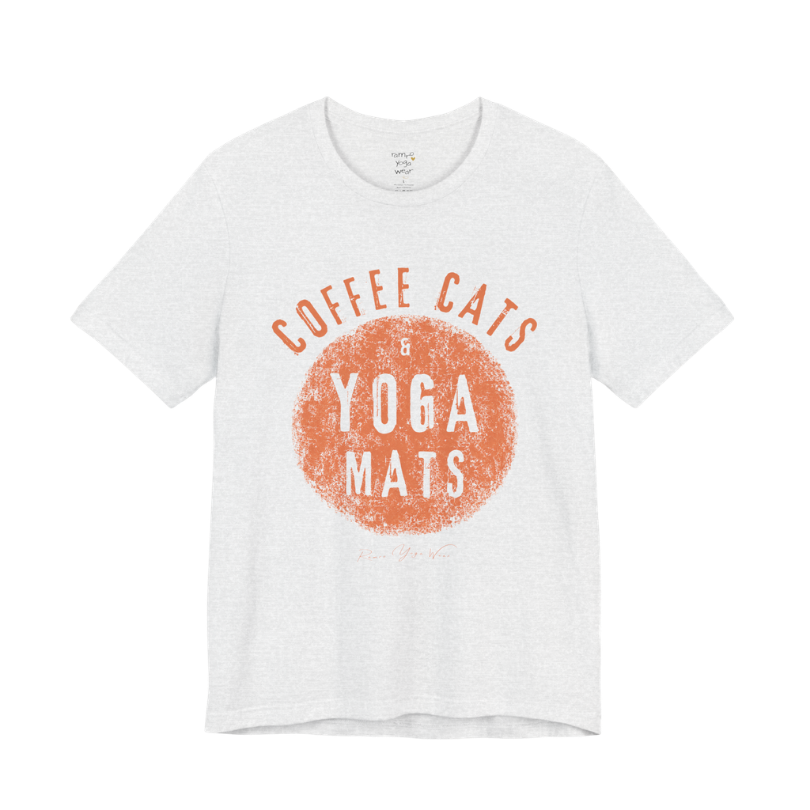 Terracotta circle yoga slogan tee in Ash — Funny Yoga Shirts collection by Ramro Yoga Wear