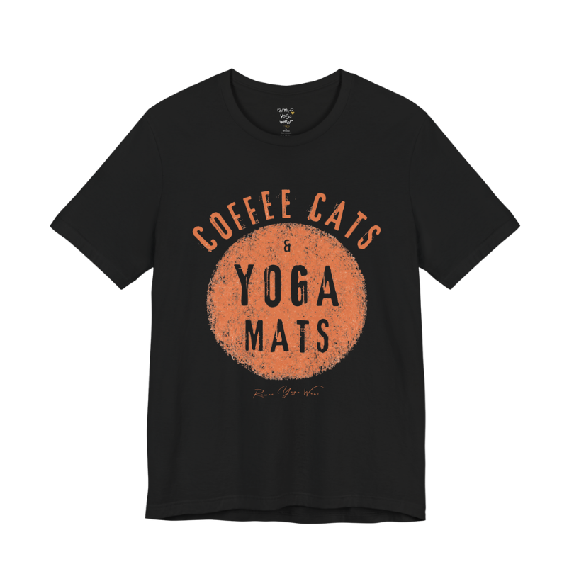 Terracotta circle yoga slogan tee in Black — Funny Yoga Shirts collection by Ramro Yoga Wear