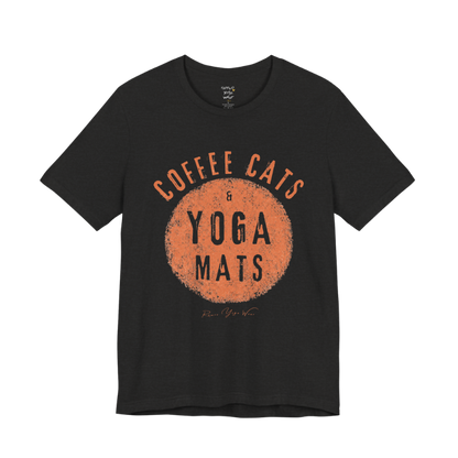 Terracotta circle yoga slogan tee in Black Heather — Funny Yoga Shirts collection by Ramro Yoga Wear