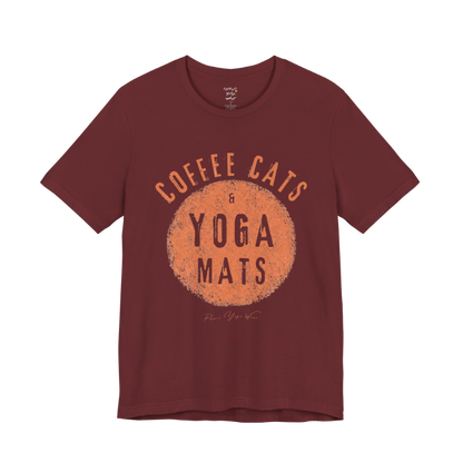 Terracotta circle yoga slogan tee in Heather Cardinal — Funny Yoga Shirts collection by Ramro Yoga Wear