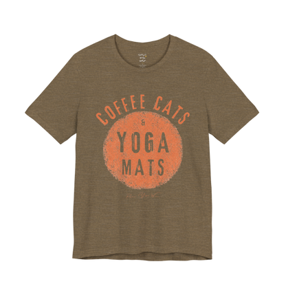 Terracotta circle yoga slogan tee in Heather Olive  — Funny Yoga Shirts collection by Ramro Yoga Wear