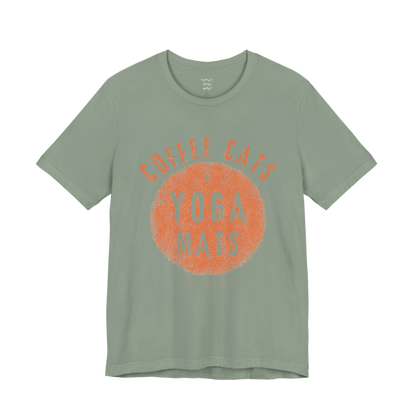 Terracotta circle yoga slogan tee in Sage — Funny Yoga Shirts collection by Ramro Yoga Wear
