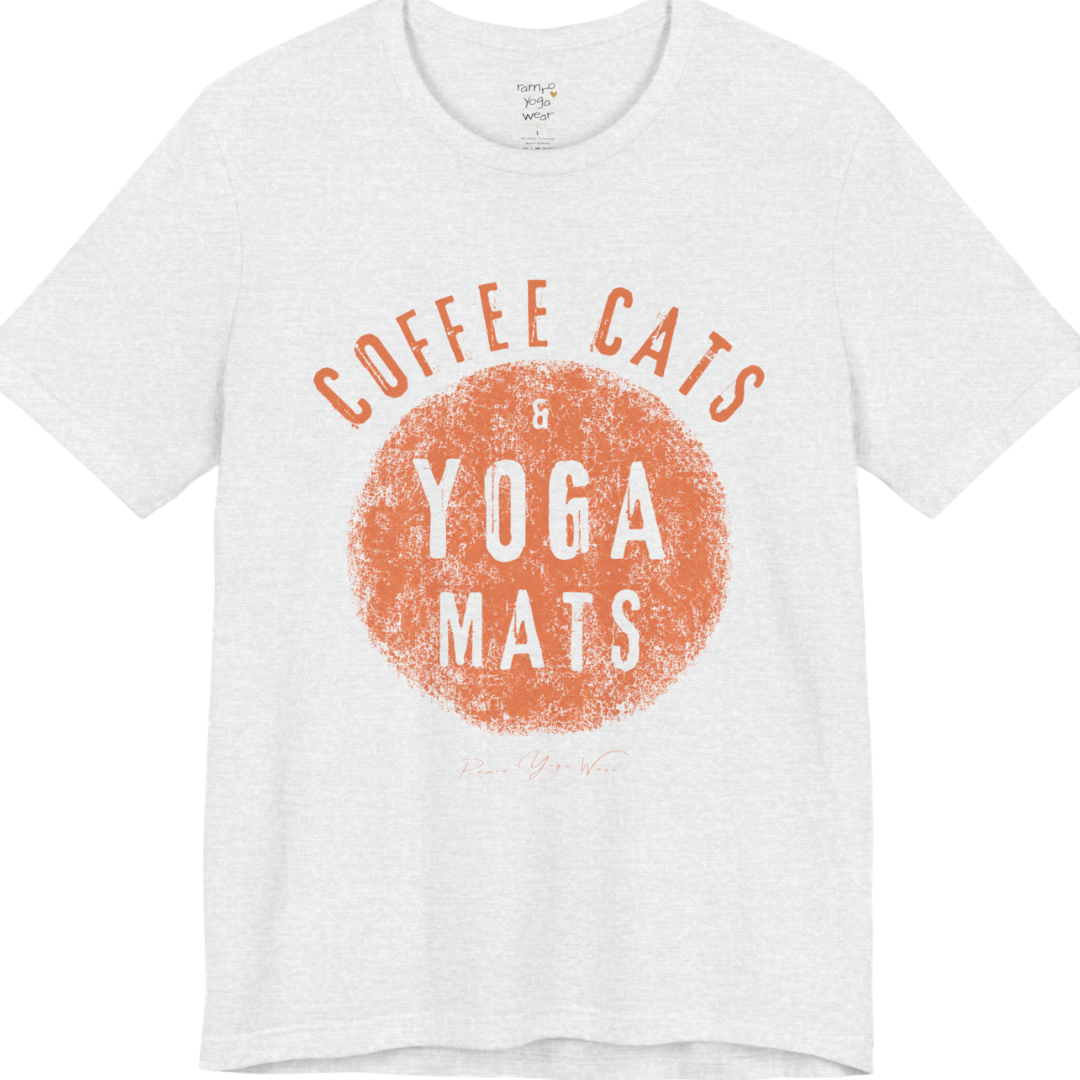 Terracotta circle yoga slogan tee in Ash — Funny Yoga Shirts collection by Ramro Yoga Wear