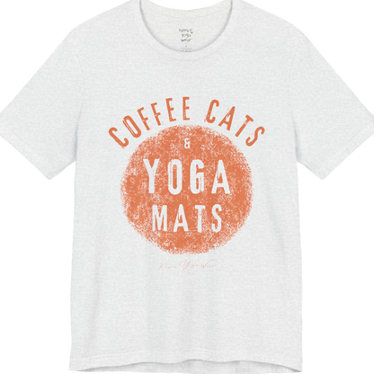 Terracotta circle yoga slogan tee in Ash — Funny Yoga Shirts collection by Ramro Yoga Wear
