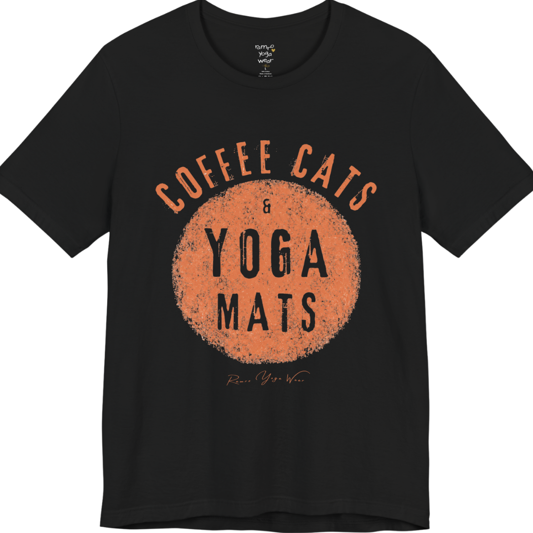 Terracotta circle yoga slogan tee in Black — Funny Yoga Shirts collection by Ramro Yoga Wear