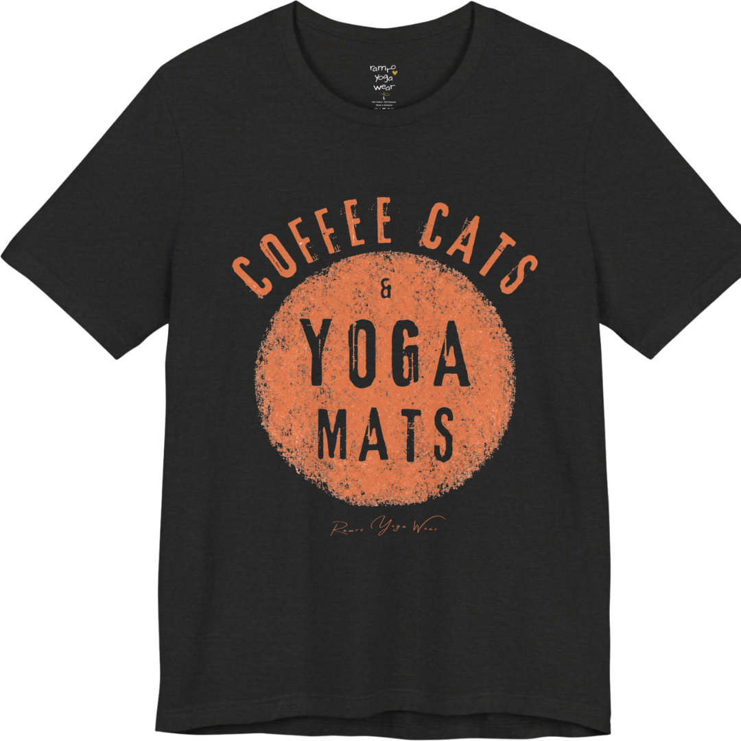 Terracotta circle yoga slogan tee in Black Heather — Funny Yoga Shirts collection by Ramro Yoga Wear