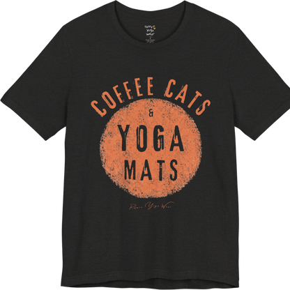 Terracotta circle yoga slogan tee in Black Heather — Funny Yoga Shirts collection by Ramro Yoga Wear