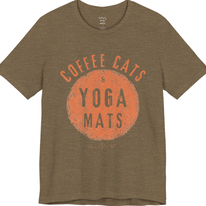 Terracotta circle yoga slogan tee in Heather Olive  — Funny Yoga Shirts collection by Ramro Yoga Wear