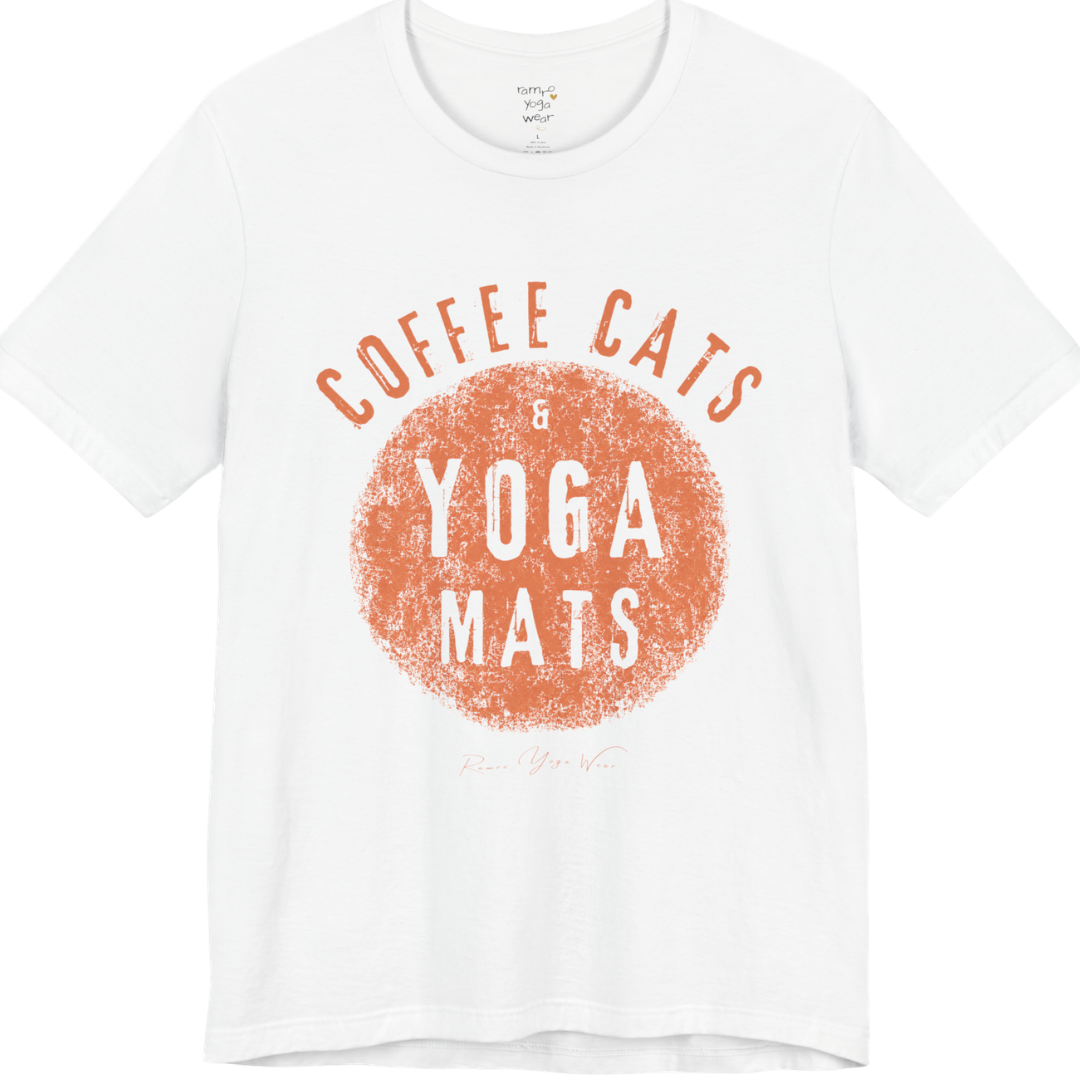 Terracotta circle yoga slogan tee in White — Funny Yoga Shirts collection by Ramro Yoga Wear