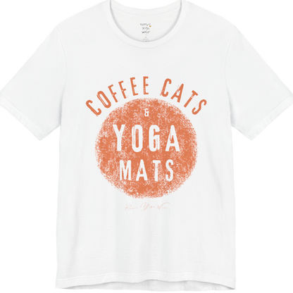 Terracotta circle yoga slogan tee in White — Funny Yoga Shirts collection by Ramro Yoga Wear