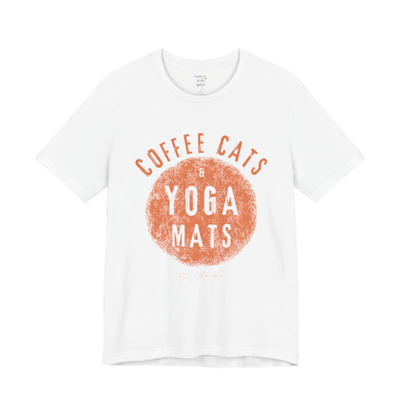 Terracotta circle yoga slogan tee in White — Funny Yoga Shirts collection by Ramro Yoga Wear