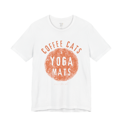 Terracotta circle yoga slogan tee in White — Funny Yoga Shirts collection by Ramro Yoga Wear