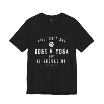 Bold distressed paw print yoga slogan tee in Black  — Funny Yoga Shirts collection by Ramro Yoga Wear