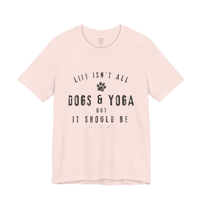 Bold distressed paw print yoga slogan tee in Soft Pink — Funny Yoga Shirts collection by Ramro Yoga Wear