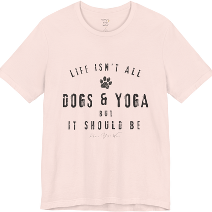 Bold distressed paw print yoga slogan tee in Soft Pink — Funny Yoga Shirts collection by Ramro Yoga Wear