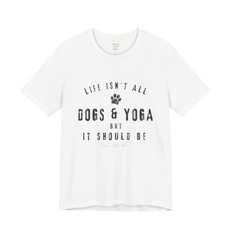Bold distressed paw print yoga slogan tee in White — Funny Yoga Shirts collection by Ramro Yoga Wear