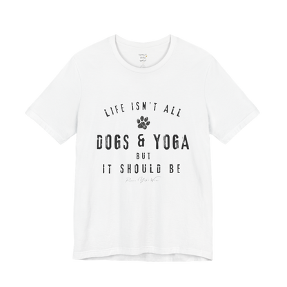 Bold distressed paw print yoga slogan tee in White — Funny Yoga Shirts collection by Ramro Yoga Wear